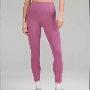 Pink Lululemon pants mauve pink wunder train